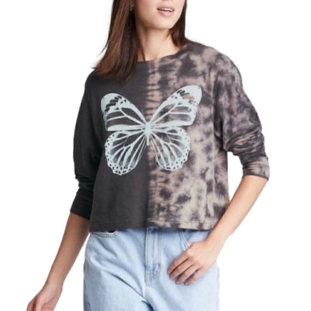 Wild fable tie dye butterfly crop tee size medium